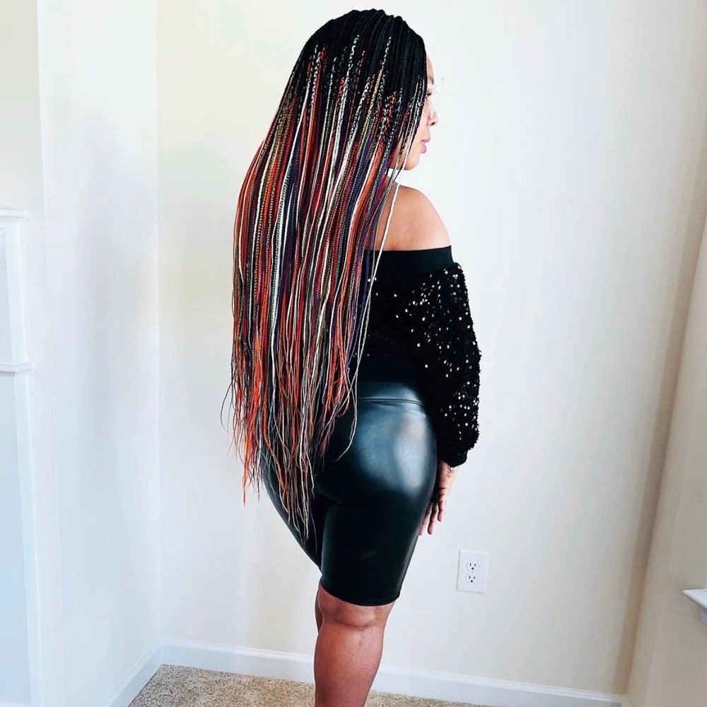 Multi colored Box Braid wig (Butt length)